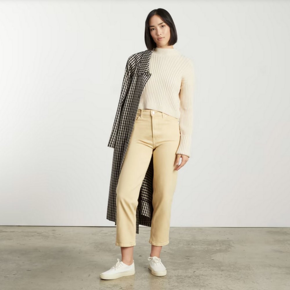 Everlane Way-High Jean in Achroma Soybean